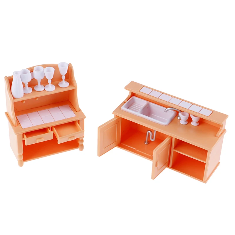 Новинка для возраста от 9 шт./компл. шкафы Пластик Кухня миниатюрный кукольная