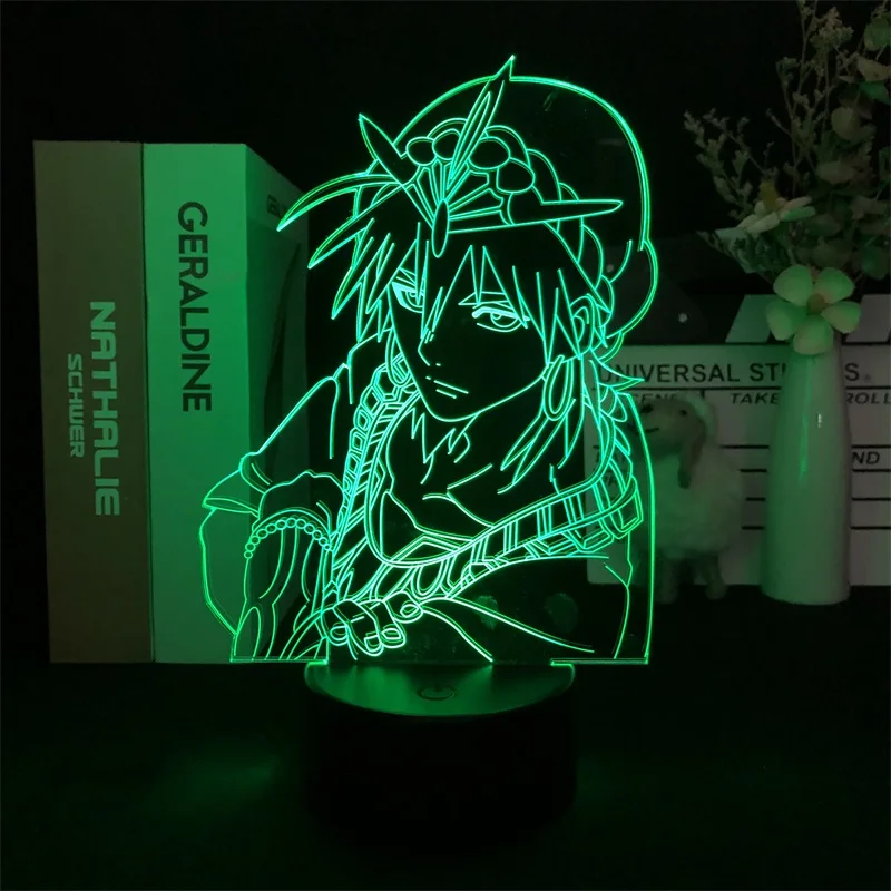 

3d Lamp Adventure of Sinbad Japanese Anime Manga Present Desk Bedroom Children 3D Night Light Alarm Clock Base Lamp Colorful