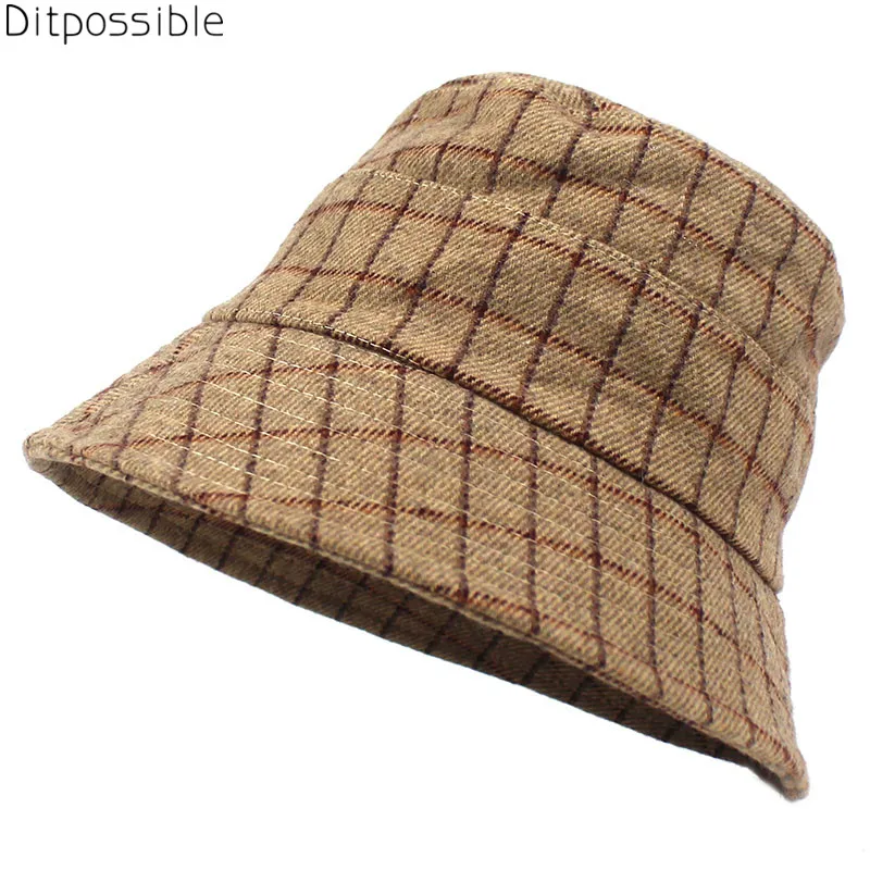 Зимняя винтажная Панама в клетку Осень зима|Мужская панама| |