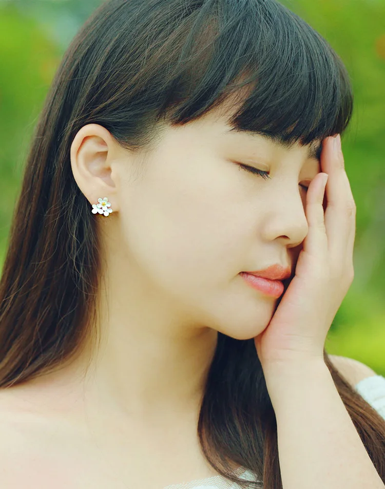Женские серьги в виде цветка ромашки из серебра 925 пробы | Украшения и аксессуары