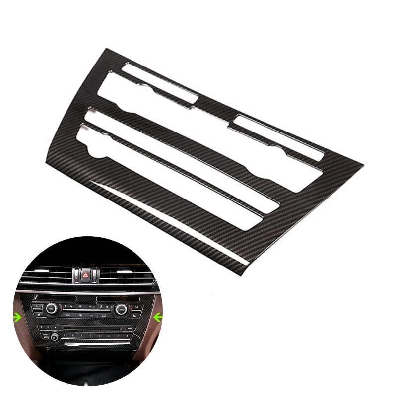 

For BMW X5 X6 F15 F16 Car Interior Center Control Air Condition Panel Volume Switch Frame Carbon Fiber Texture Cover Decor