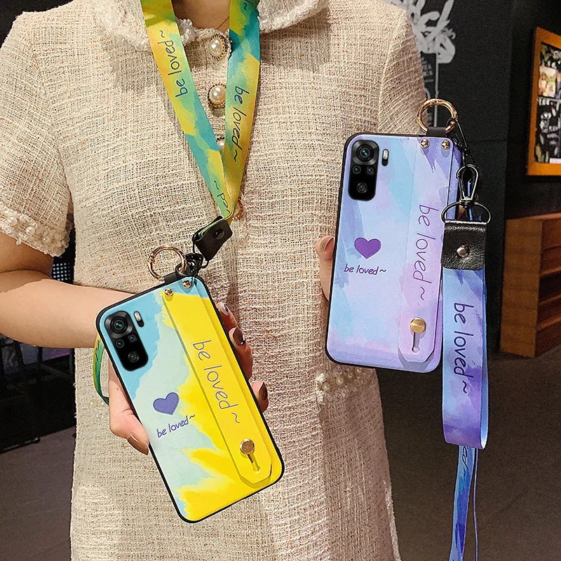 Чехол с ремешком на запястье для телефона Redmi Note 9 Pro чехлы шею Xiaomi 10 7 8 pro 9S Max Mi9 9t Poco