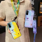 Чехол с ремешком на запястье для Xiaomi Redmi Note 9 Pro, Redmi Note 10, 7, 8 pro, 9S, 9 Pro Max, Mi9, 9t, Poco X3