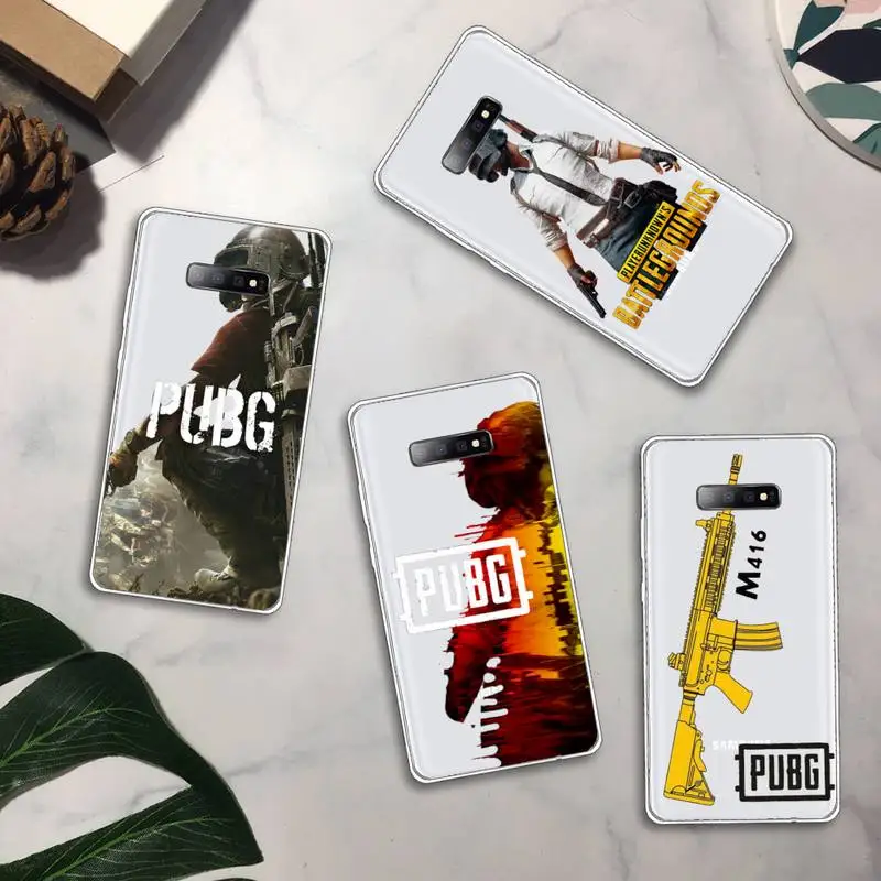 

PUBG hot game Phone Case Transparent For Samsung Galaxy A71 A21s S8 S9 S10 plus note 20 ultra