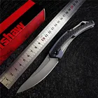 Высококачественный складной карманный нож OEM 1225, лезвие 8Cr13MoV, ручка из углеродного волокна G10, верхний Стандартный карманный нож, подарочная коробка