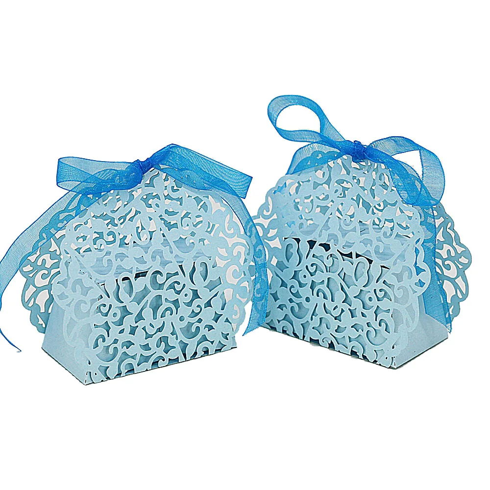 20шт Романтический лазерной резки коробка конфет на свадьбу Подарочная жемчужная