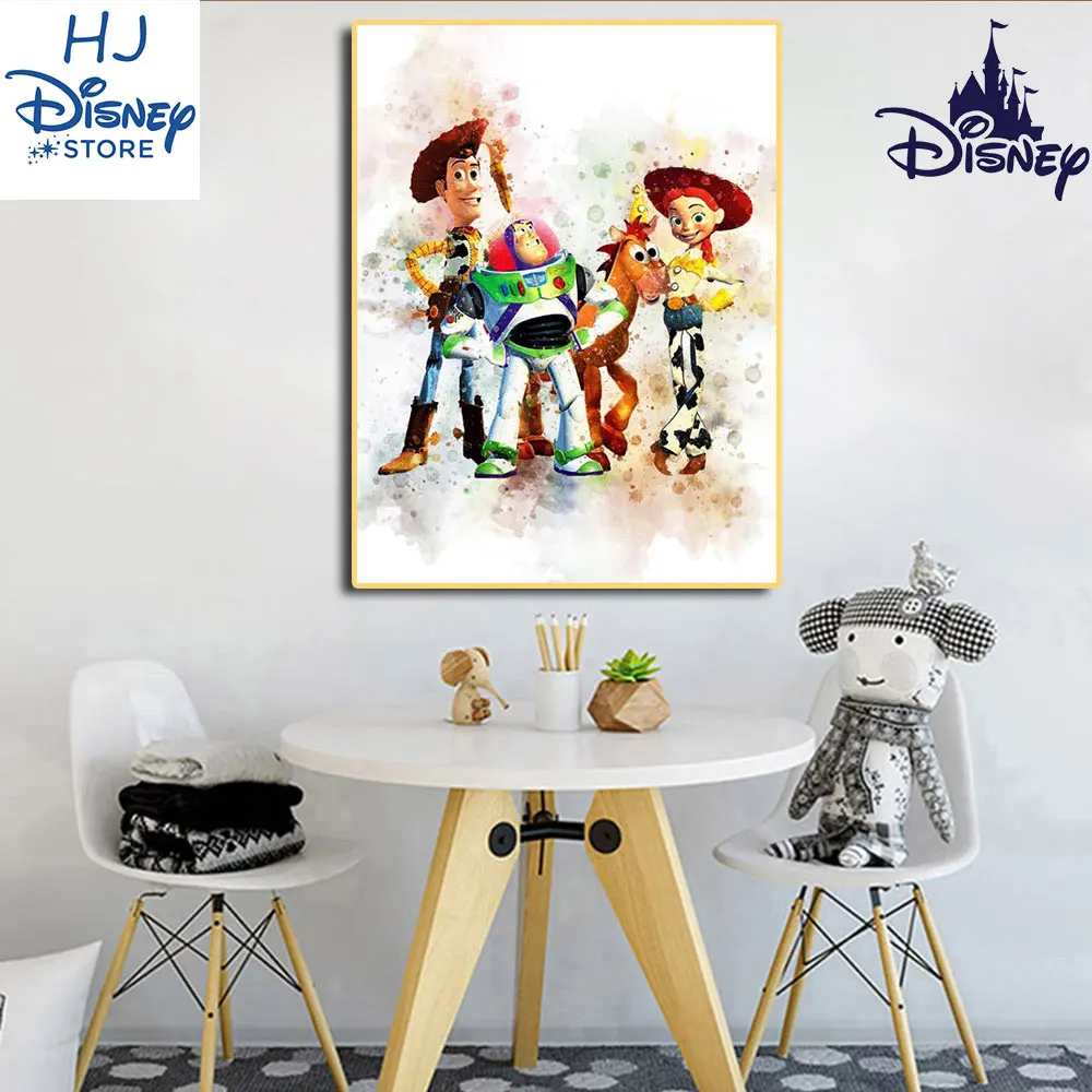 

Toy Story Watercolor Prints Poster Wall Decor Art Party Toy Story Canvas Pantings for Children Decoration Disney Birthday Gift