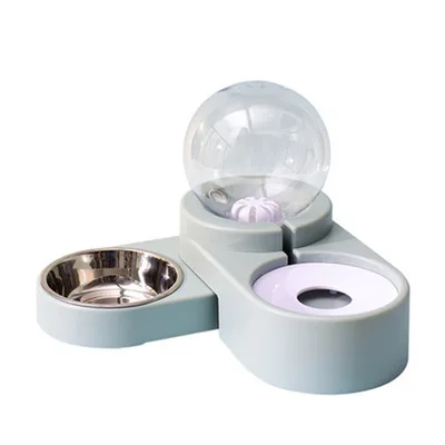 

Pet Cat Bowl Double Bowl Dog Food Bowl Automatic Feeder for Dogs and Cats Water Fountain Indoor Kitten Drinking Waterer