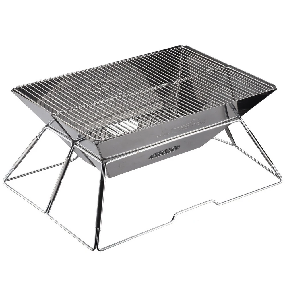 

Portable Folding BBQ Grill Stove Stainless Steel Non-Stick Barbecue Grill Outdoor Camping Cooking Picnic Cooker Tool