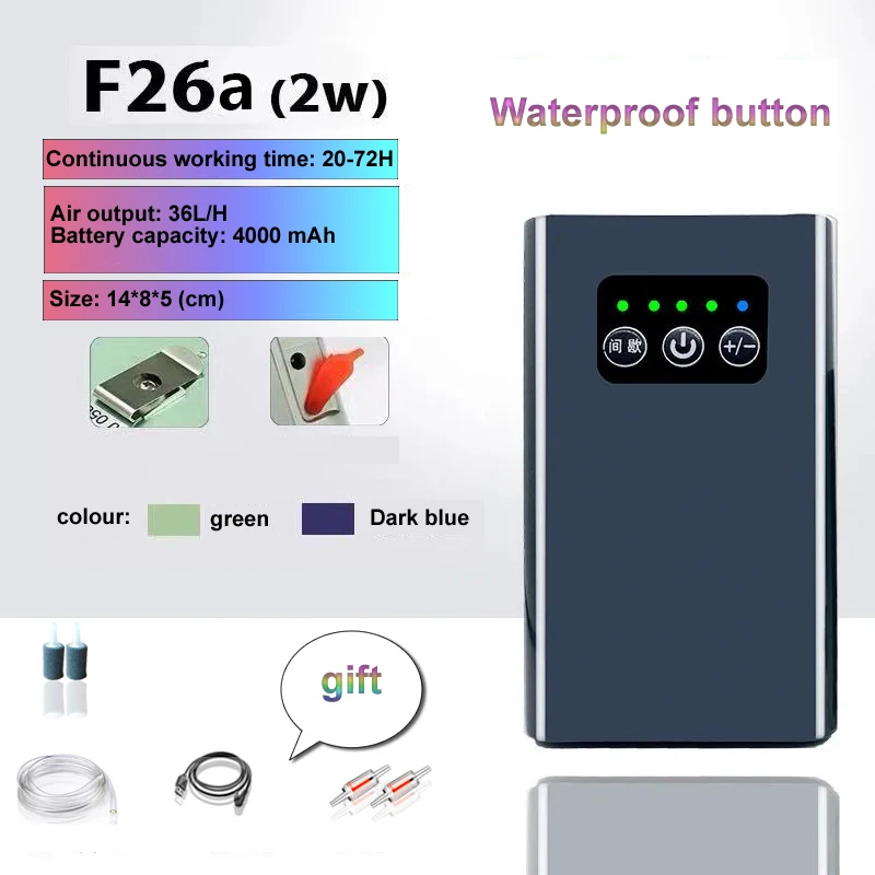 Аксессуар для аквариума Oxygen Pump Fish Tank Equipment Water Aquarium Accessories Portable Outdoor Fishing Air Compressor AC And DC Dual Purpose.