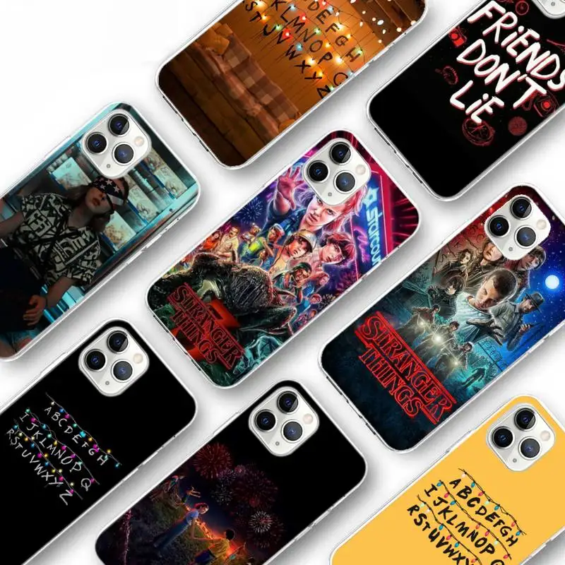 

Stranger Things Phone Case Transparent for iPhone Samsung S 11 12 6 7 8 9 10 20 Pro X XS Max XR Plus lite