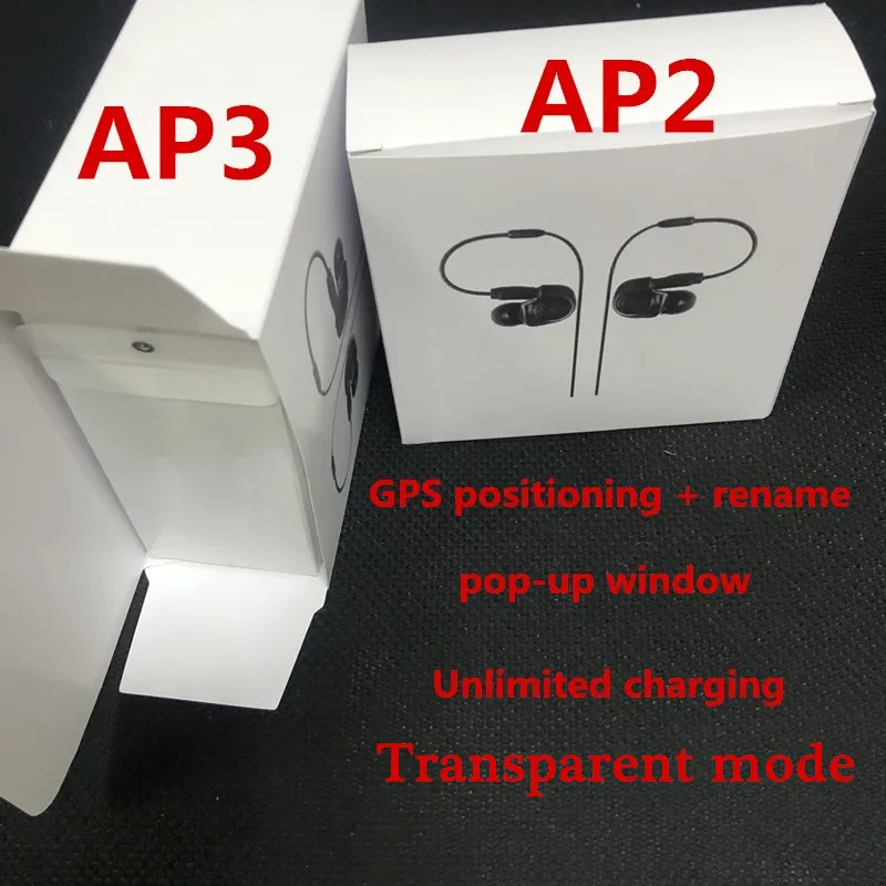 

air 2 H1 chip Rename headset 2nd Generation Wireless Charging Bluetooth Earphones GPS Positioning Original Valid Serial Number