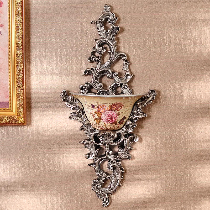 

European Style Retro Rein Wall Vase Flower Pot Mdoern Luxury Wall Hanging Vase Flowerpot Living Room Decoration Household Ideas