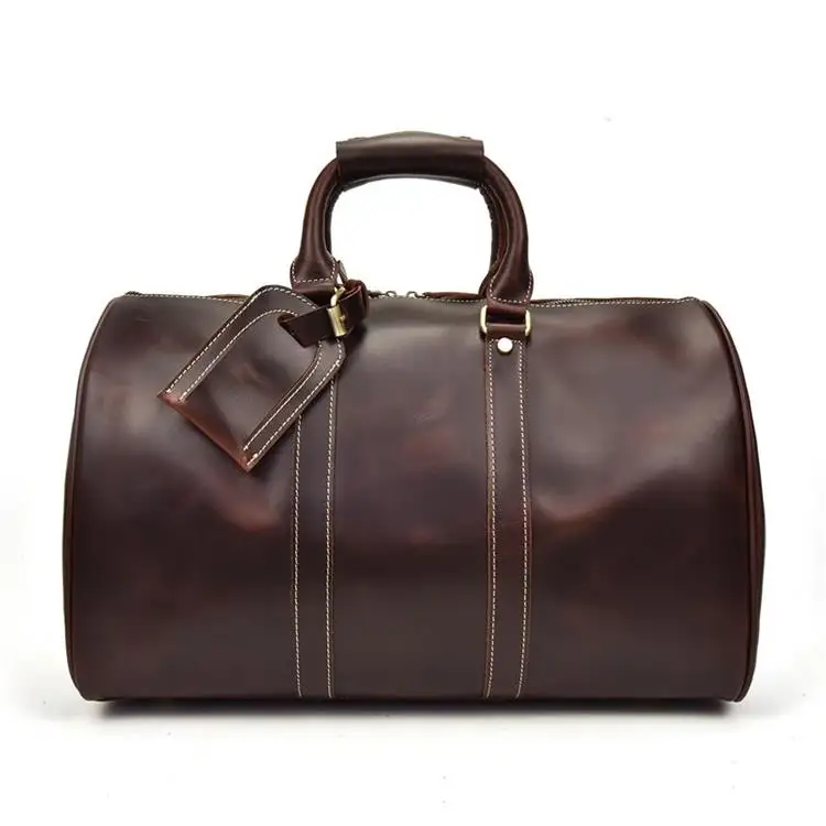 Oil Red 45cm Luufan, натуральная кожа, дорожная сумка, настоящая воловья кожа, дорожные сумки, сумка для путешествий, сумка для переноски багажа, мужские кожаные сумки для путешествий - Цвет: Oil Red 45cm