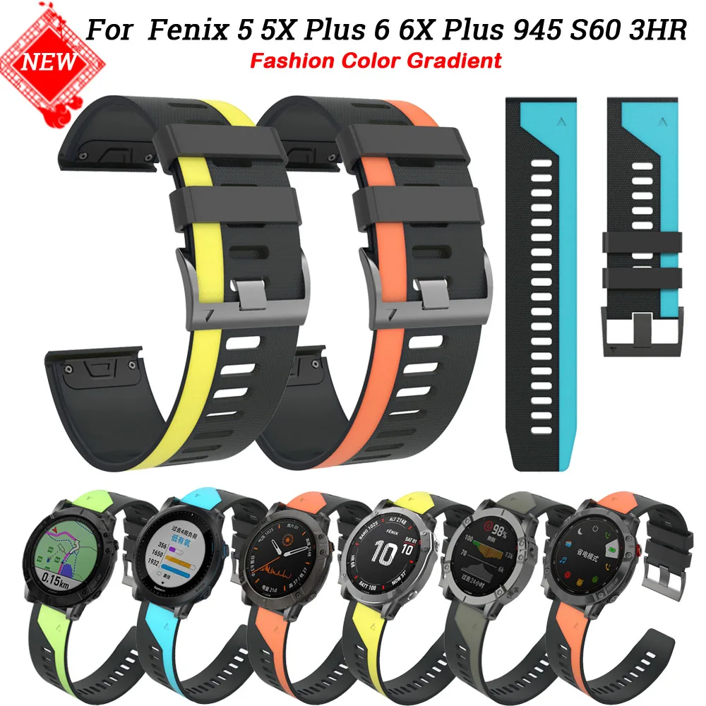 

Ремешок силиконовый для Garmin Fenix 6X Pro 5X 3 HR 935 D2, 22 мм
