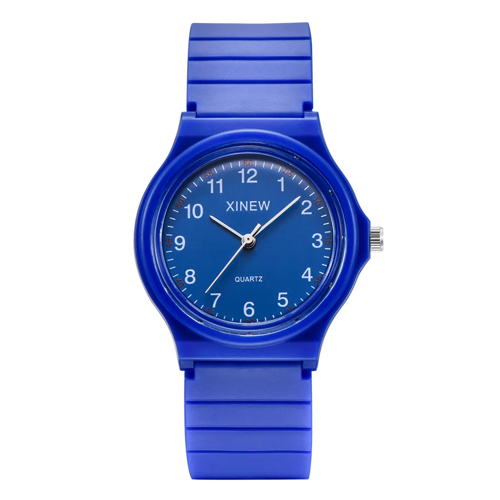 

От бренда XINEW новые часы Reloj relogio унисекс Детские часы ультра-тонкие силиконовые спортивные часы кварцевые арабские часы подарок Montre * A