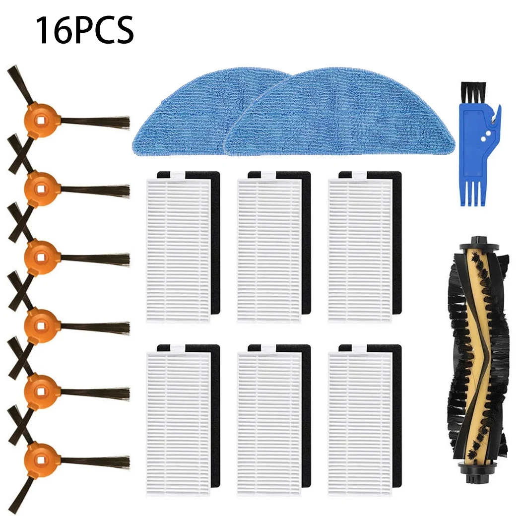

16Pcs/Set Replacement Parts Fit For Yeedi K600, K700 Robot Vacuum Cleaner Side Main Cleaning Brushes And Drag Filters
