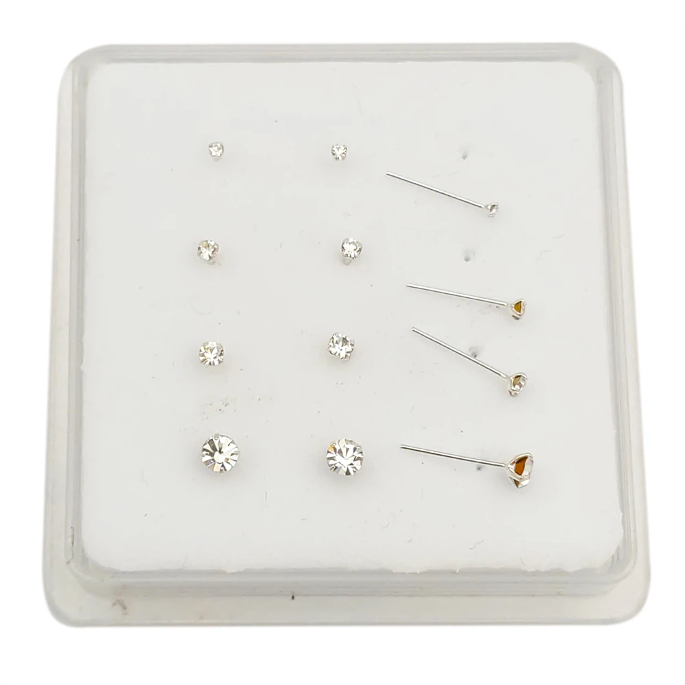 Женская серебряная шпилька для носа 1 5 мм 2 3 Смешанная индийская ноздрей пирсинг