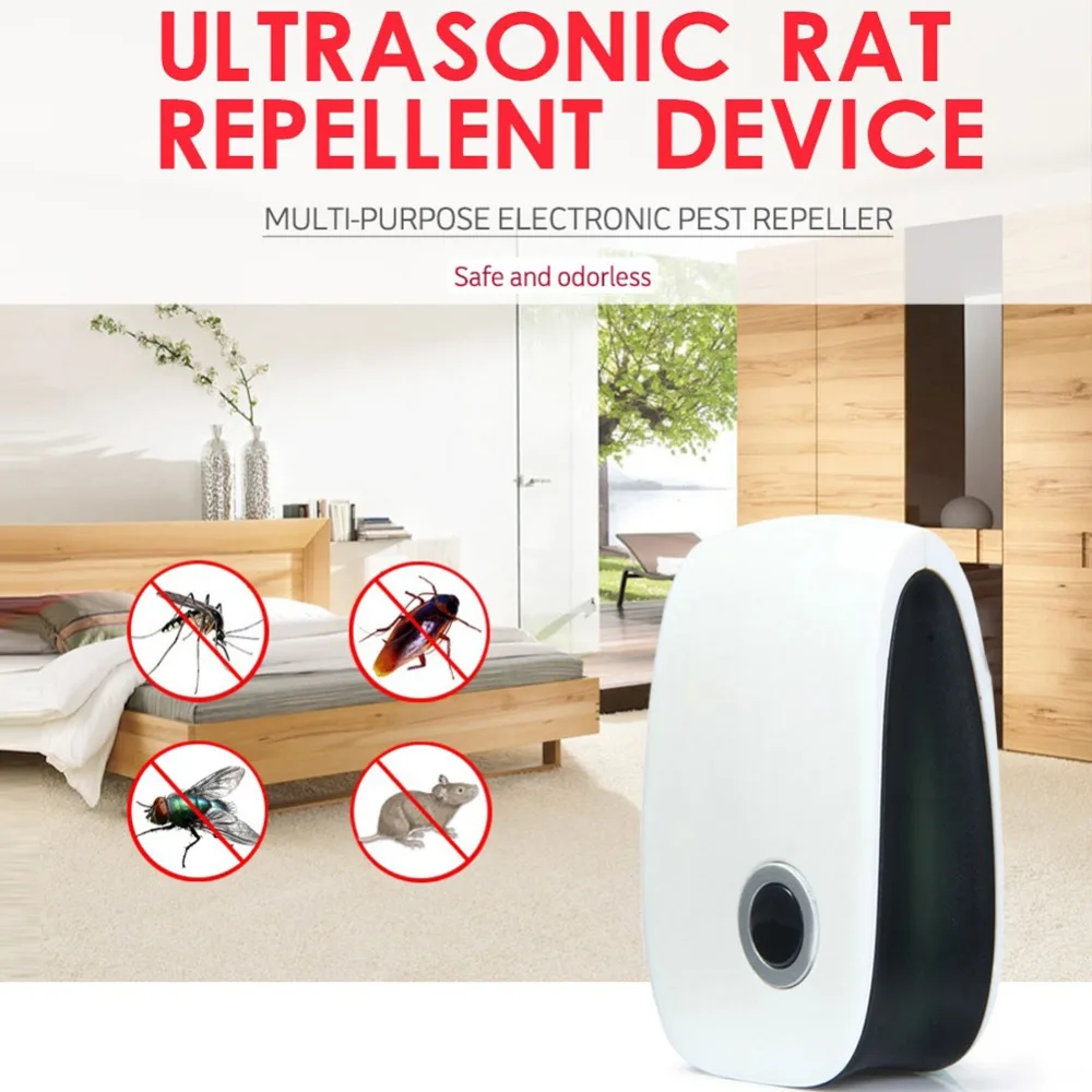 Ultrasonic Electronic Indoor Pest Bug Control Repeller Rat Mosquito Insect Killer Anti Rodent Repellent Mole |