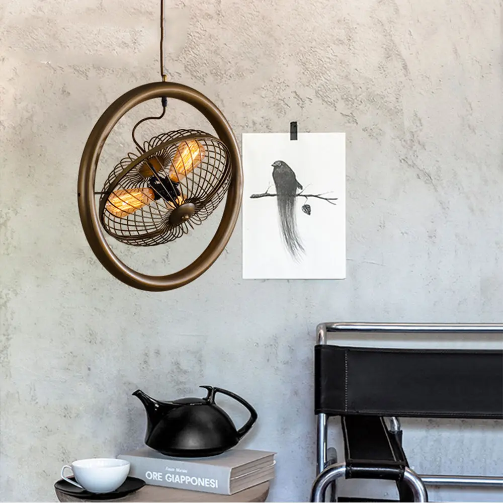 

Loft Vintage Industrial Style Chandelier Fan Iron Edison Ceiling Lamp For Bar Cafe Bedroom Dining Room Restaurant Store