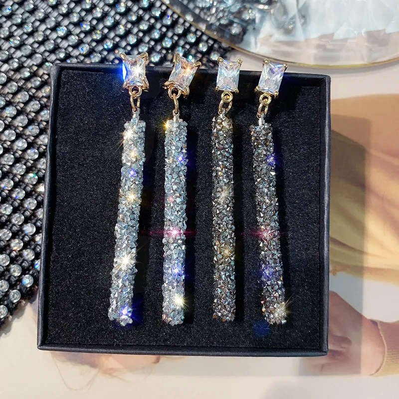 Новый список игл высокого качества чистая красная длинная темпераментная серьга