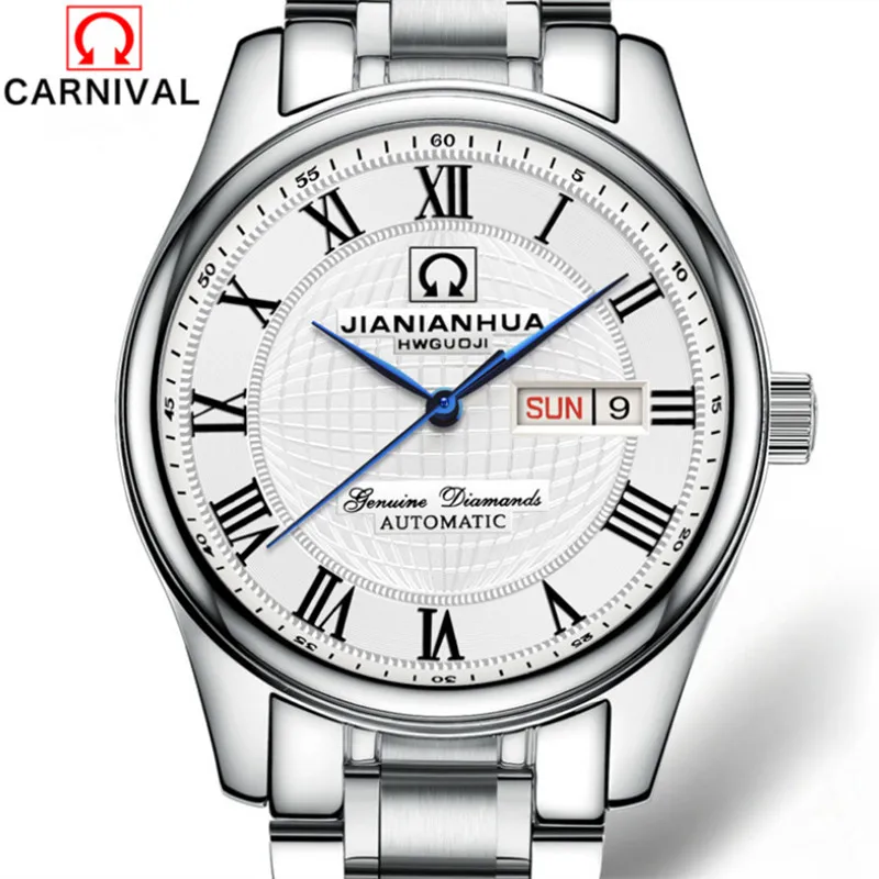Brand Business Men Elegant Dress Watches Mechanical Self-winding Automatic Wrist watch Week Calendar Full Steel Roman | Наручные часы