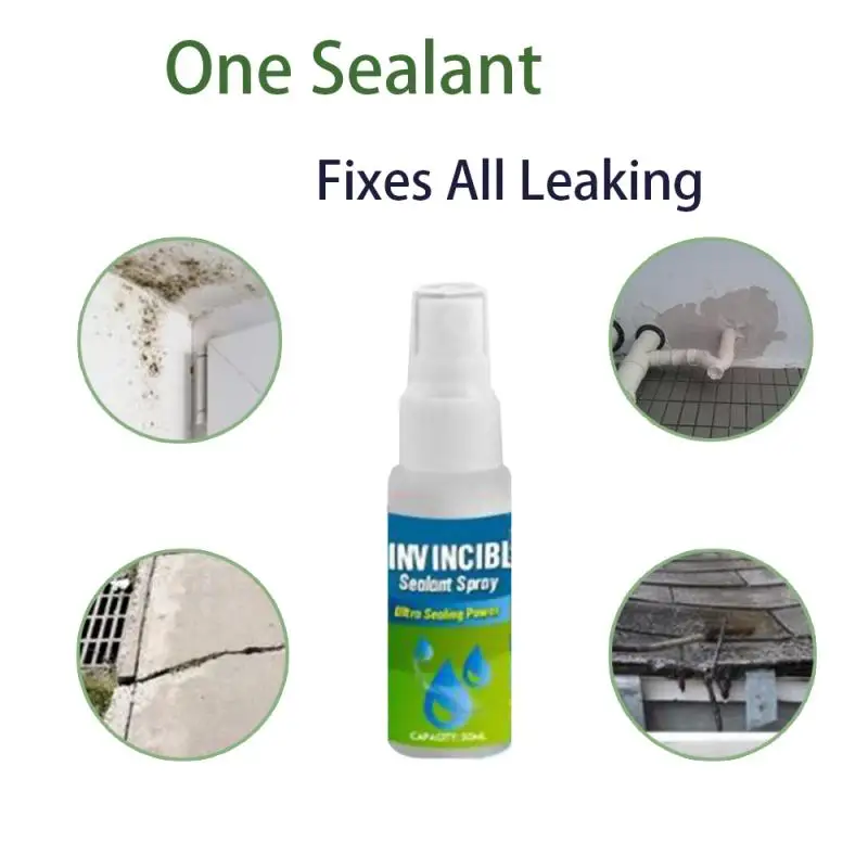 

30ml Waterproofing Agent Toilet Penetrating Sealant Spray Glue Tile Exterior Wall Roof Leaking Waterproof Coating Gap Repair