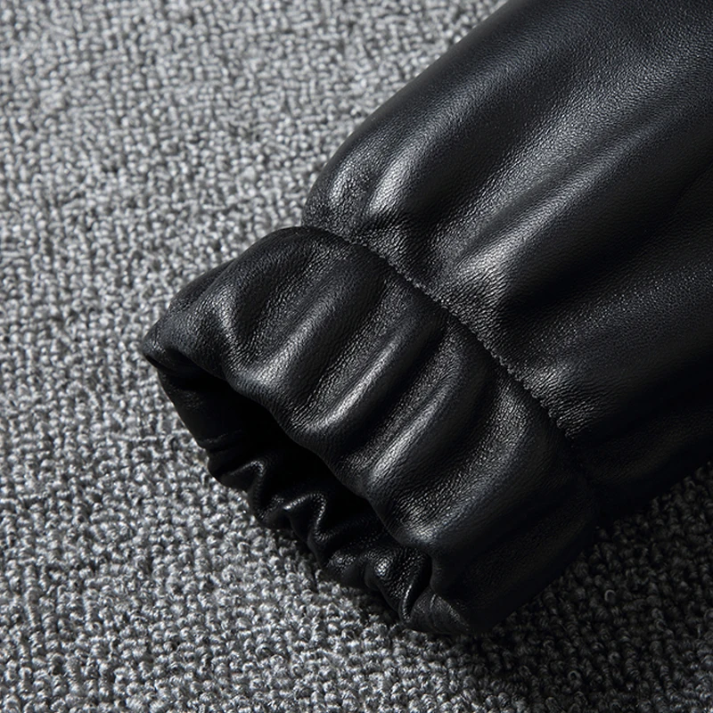 

Motorcycle Genuine Leather Bomber Jacket Men Pilot Sheepskin Real Leather Jacket Hooded Aviation Flight Slim Male Lambskin Coat