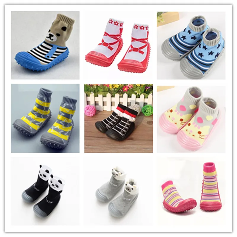 Новые нескользящие носки-тапочки для мальчиков и девочек носки-тапочки для новорожденных детские носки с мягкой резиновой подошвой