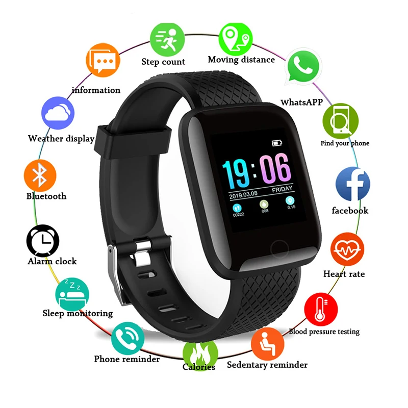 D13 Смарт-часы 116 плюс часы сердечного ритма Смарт-браслет спортивные