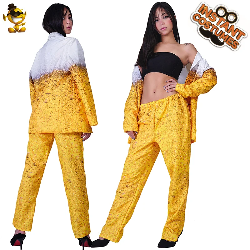 QLQ Women Oktoberfest Suit Fancy Dress Yellow Beer Clothes Role Playing Cosplay Halloween Costume for Women newly halloween female death dress terror skull role playing suit cloak stage costume for women te889