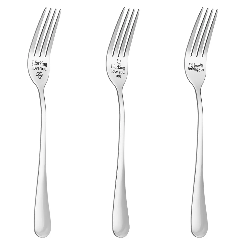 

I Forking Love You Engraved Fork Stainless Steel Fork Valentine's Day Anniversary Best Gift for Boyfriend Girlfrien Wife Husband