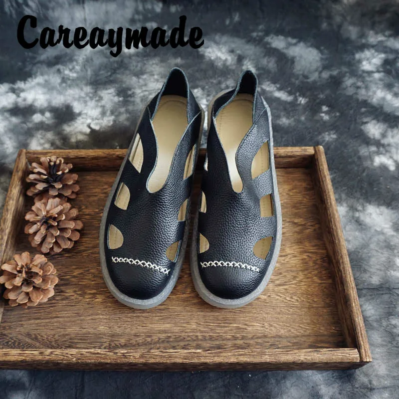 Женские босоножки ручной работы Careaymade из натуральной кожи домашняя простая