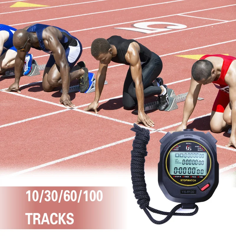 

Digital LCD Chronograph Professional Handheld Sports Stopwatch Timer Stop Watch Waterproof Running Swimming Timing