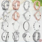 Женское кольцо из серебра 925 пробы, с тремя вставками