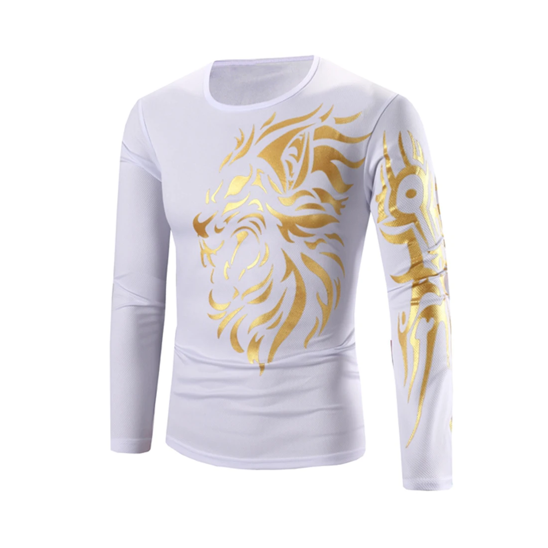 Мужская футболка с длинным рукавом HEFLASHOR Повседневная принтом драконов большие