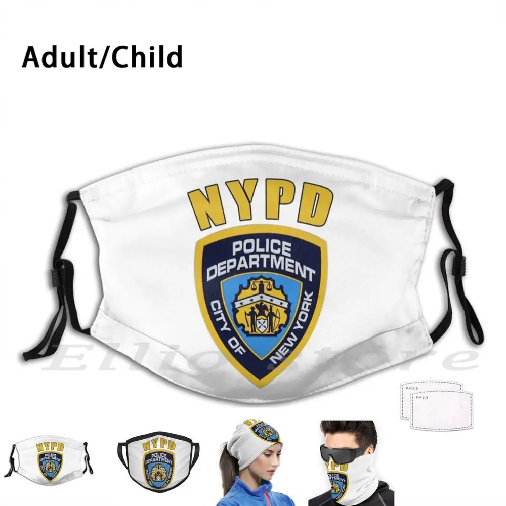 

N Y P D маска с принтом моющийся фильтр Забавный рот Нью-Йорк полиция