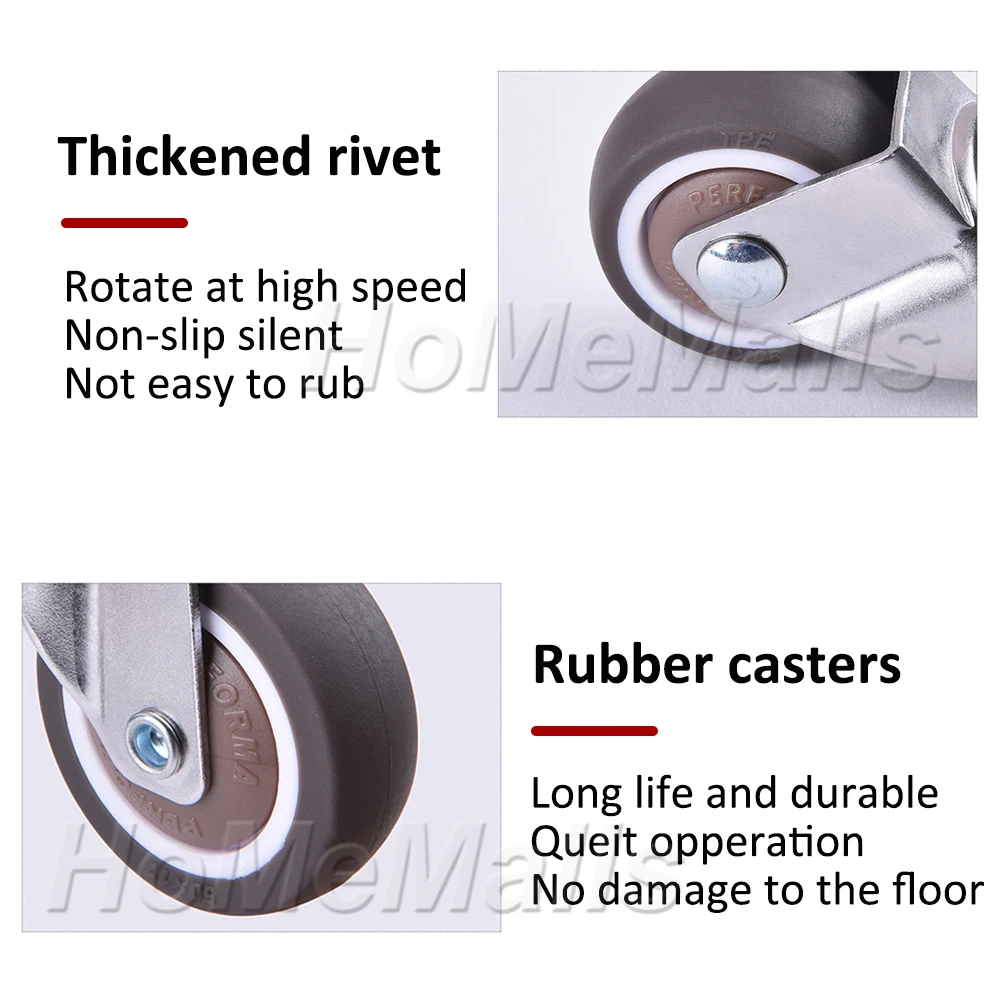 Поворотные ролики для мебели колеса пластина типа L резиновые с замками