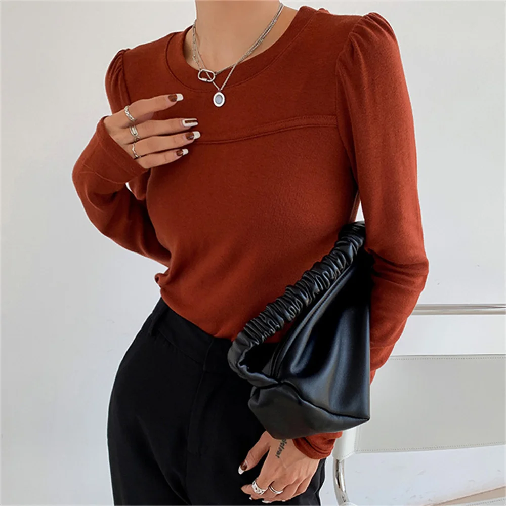 

Футболка Alien Kitty Женская с V-образным вырезом, хлопковая Свободная рубашка средней длины с длинным рукавом, однотонная уличная одежда, популя...