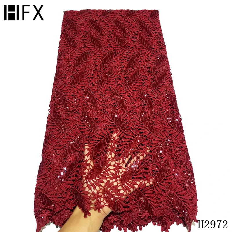 HFX жженая оранжевая африканская кружевная ткань tissu dentelle страз perle гипюровая кружевная ткань высокого качества женское платье H2972