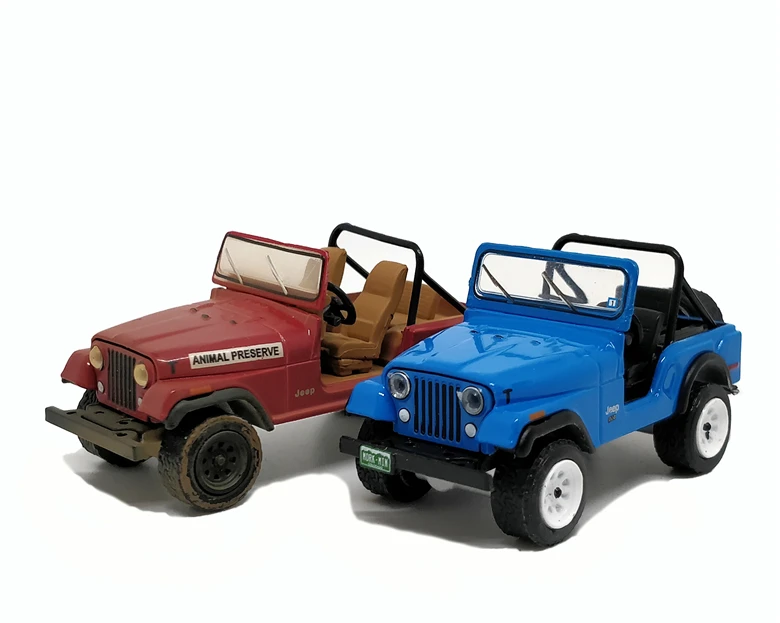 1:64 Greenlight Jeep CJ 5 1972 синий команда 7 1981 красный без коробки| |