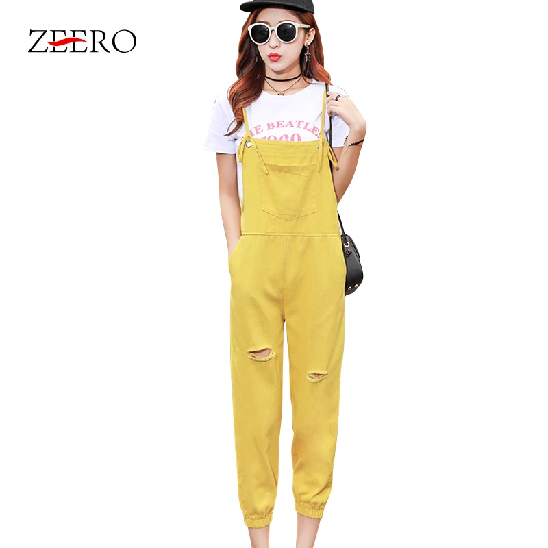 Женские джинсовые комбинезоны свободного покроя повседневные капри без