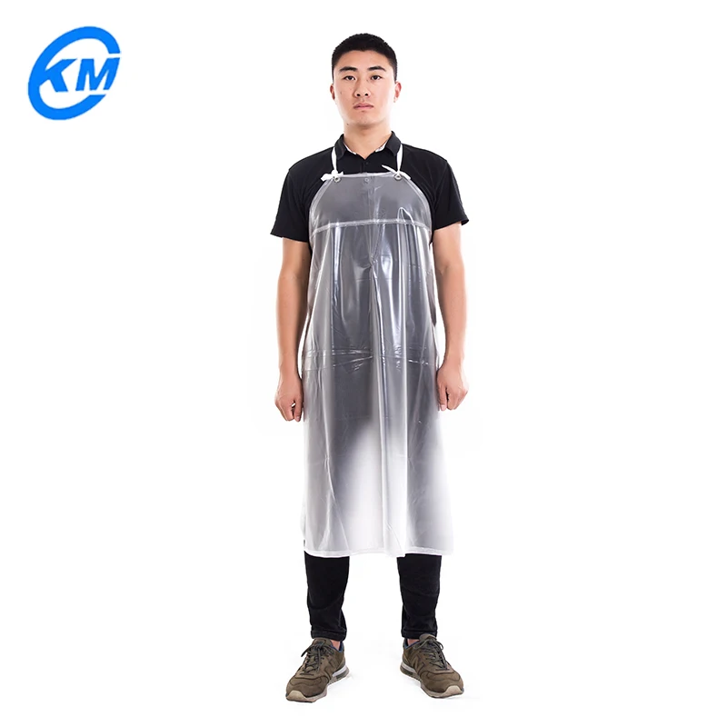 Водонепроницаемый и маслостойкий не одноразовый длинный фартук из ПВХ без