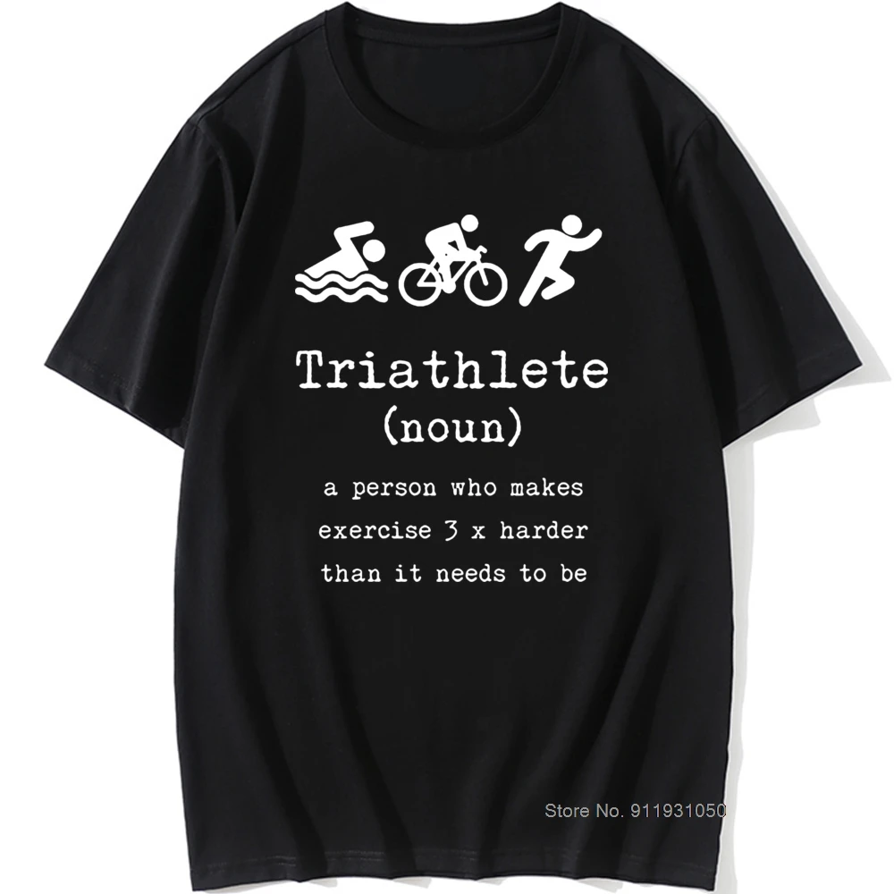 

Triathlon Definition Triathlete Present Funny T Shirt Men Casual Short Sleeve Tops Tees T-Shirt Cotton Tees Black
