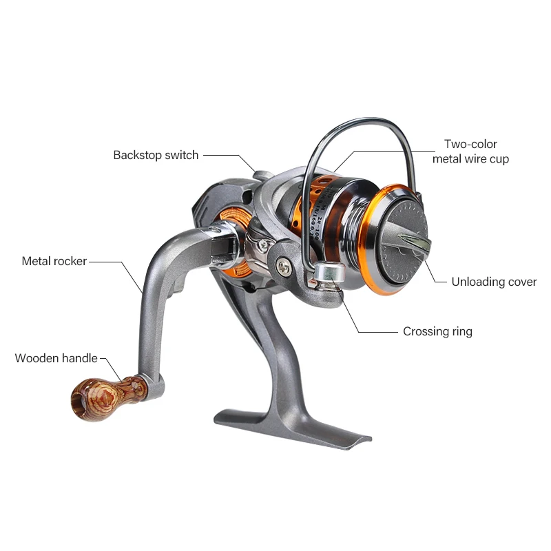 Mosodo Spinning Ice Fishing Reel Winter 12BB + 1 Bearing Wheel Balls 500 Series Metal Wooden Left/Right Handshake Tackle | Спорт и