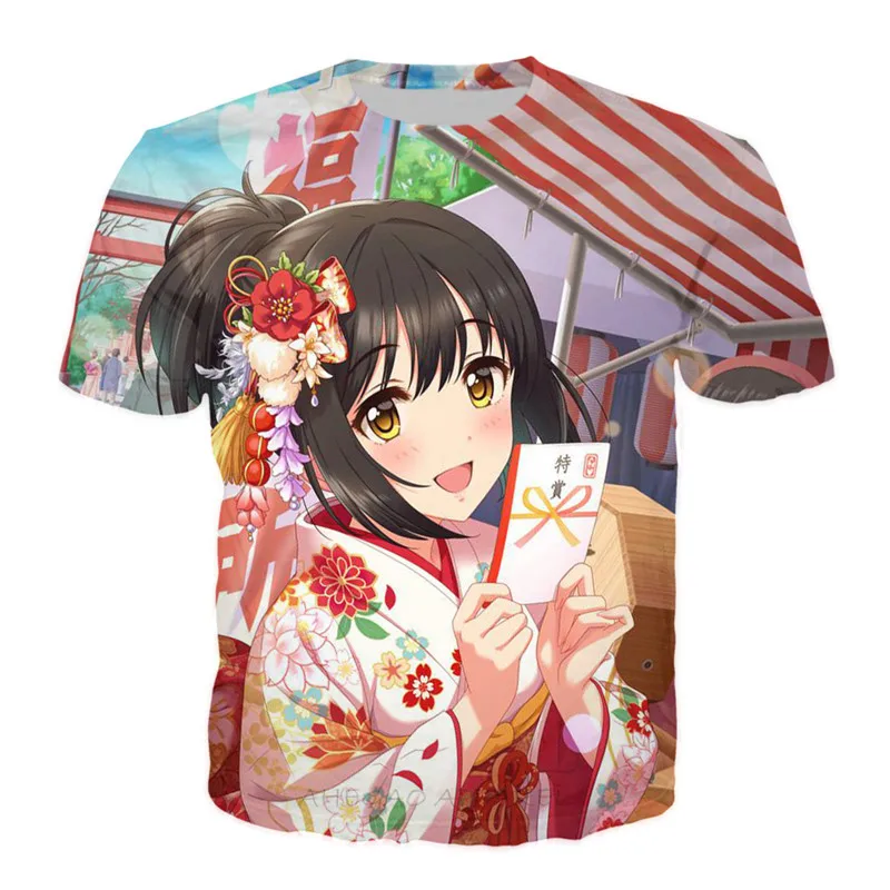 Японская летняя Фестивальная футболка Kawaii Kimono для девочек забавные хипстерские