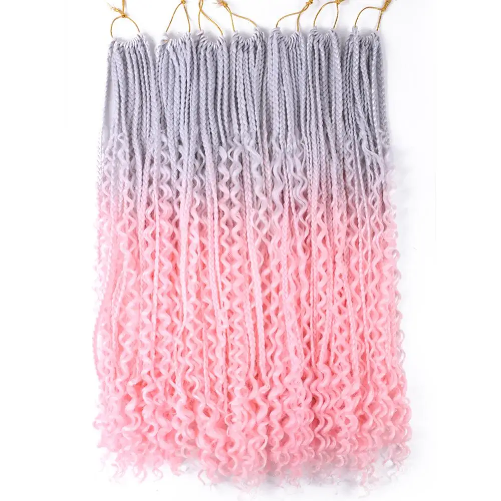 Искусственные волосы с эффектом омбре секущимися концами в богемной коробке