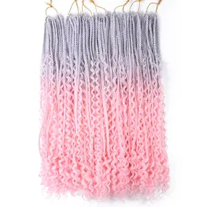 Искусственные волосы с эффектом омбре, с секущимися концами, в богемной коробке, плетеные волосы