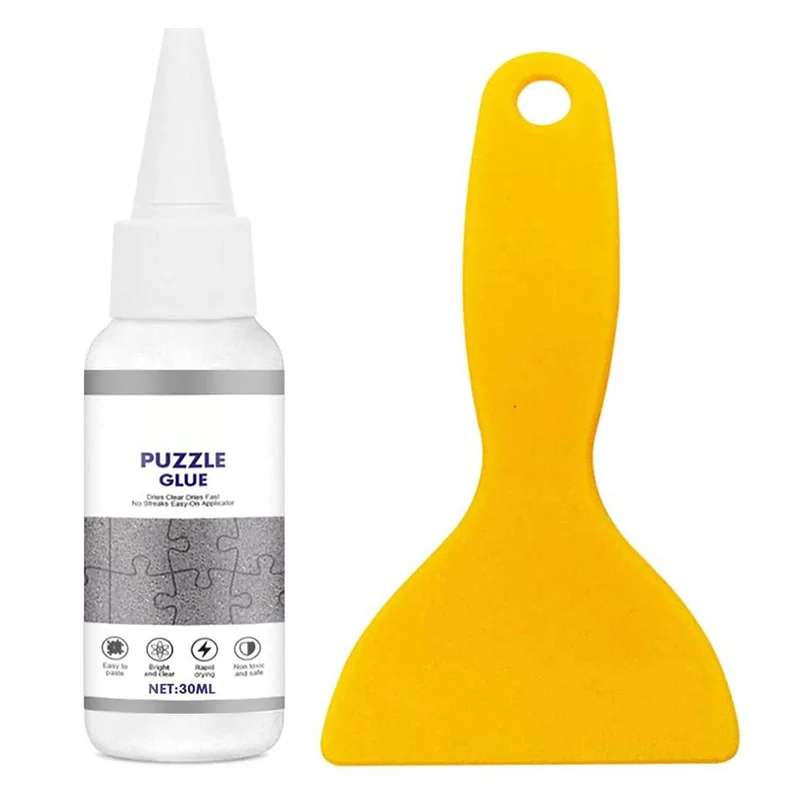 

Jigsaw Puzzle Glue with Trowel Applicator Transparent Liquid Glues Jigsaw Puzzle Fixative Adhesives Glue Laminates and Preserves