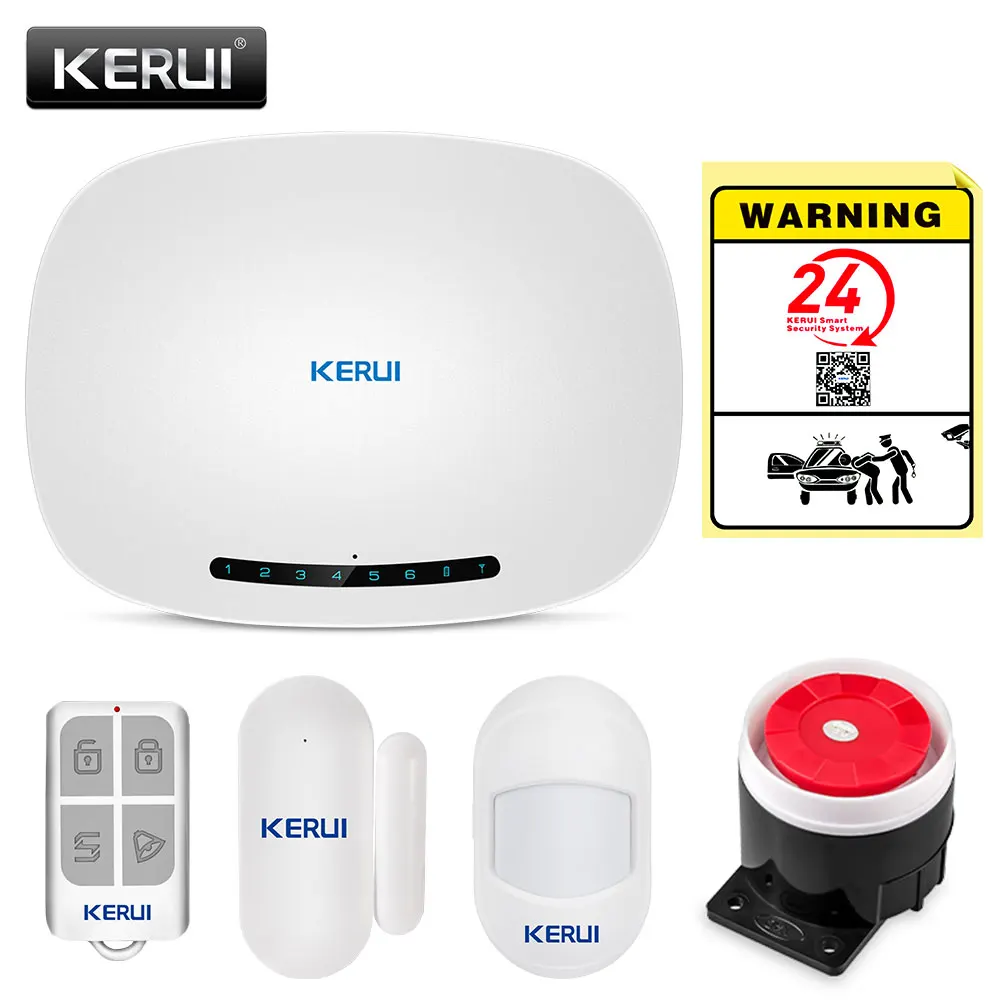 Kit1 Mini ALARM KERUI W19 беспроводной Android IOS APP пульт дистанционного управления домашняя система охранной сигнализации GSM склад охранная сигнализация наборы с мини датчиком - Цвет: Kit1 Mini ALARM